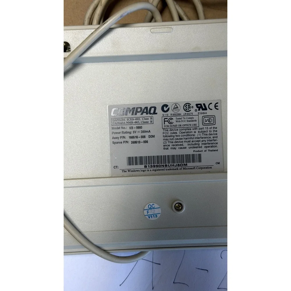 Compaq KB-9860 Vintage Wired PS/2 Keyboard Beige 166516-006 Retro Computing‎